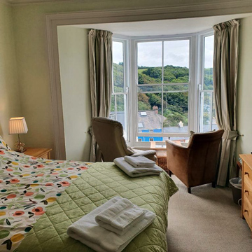 B&B in Little Haven and Wales bay window in a green guest room over looking Little Haven and surrounding areas